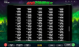 Linhas de pagamento 100 Zombies