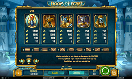 Tabela de pagamento Doom of Egypt