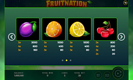 Tabela de pagamento Fruitnation